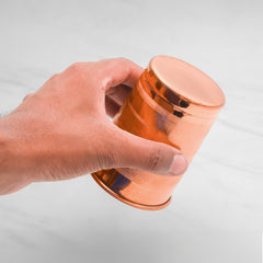 Pure Copper Silver Touch Water Glass with Luxury Design, Drinking Serving Water, Yoga Ayurveda | Handcrafted Lined Hammering Glass