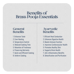 Pure Brass Pooja Thali Set of 10 | Set of 1 Thali, 1 Ghanti, 1 Pooja Aarti, 1 Pali, 2 Wati, 1 Kalash, 1 Chaumukha, 1 Incense Burner, and 1 Kapoor Aarti