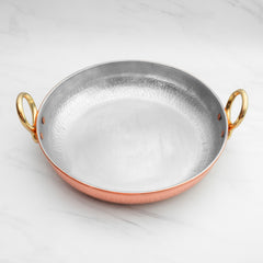 Pure Copper Fry Pan for Cooking – Tin Coated (Kalai) – Handcrafted Hammered & Traditional Design