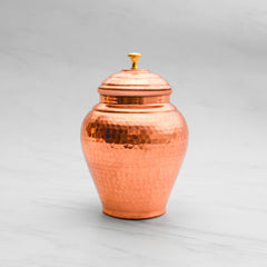 Pure Copper Kiwi Jar Vintage | Copper Pot for Water, Chocolates, Dry Fruits | Vintage - Hammered
