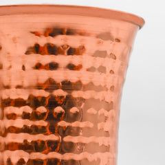 Pure Copper Waterfall Glass with Hammered Finish - Lacquered for Shine & Protection