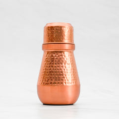 Pure Copper Monarch Water Jar 1200ml | Hammered Copper Jar with Lid | 260gm | Leak-Proof Ayurvedic Jar