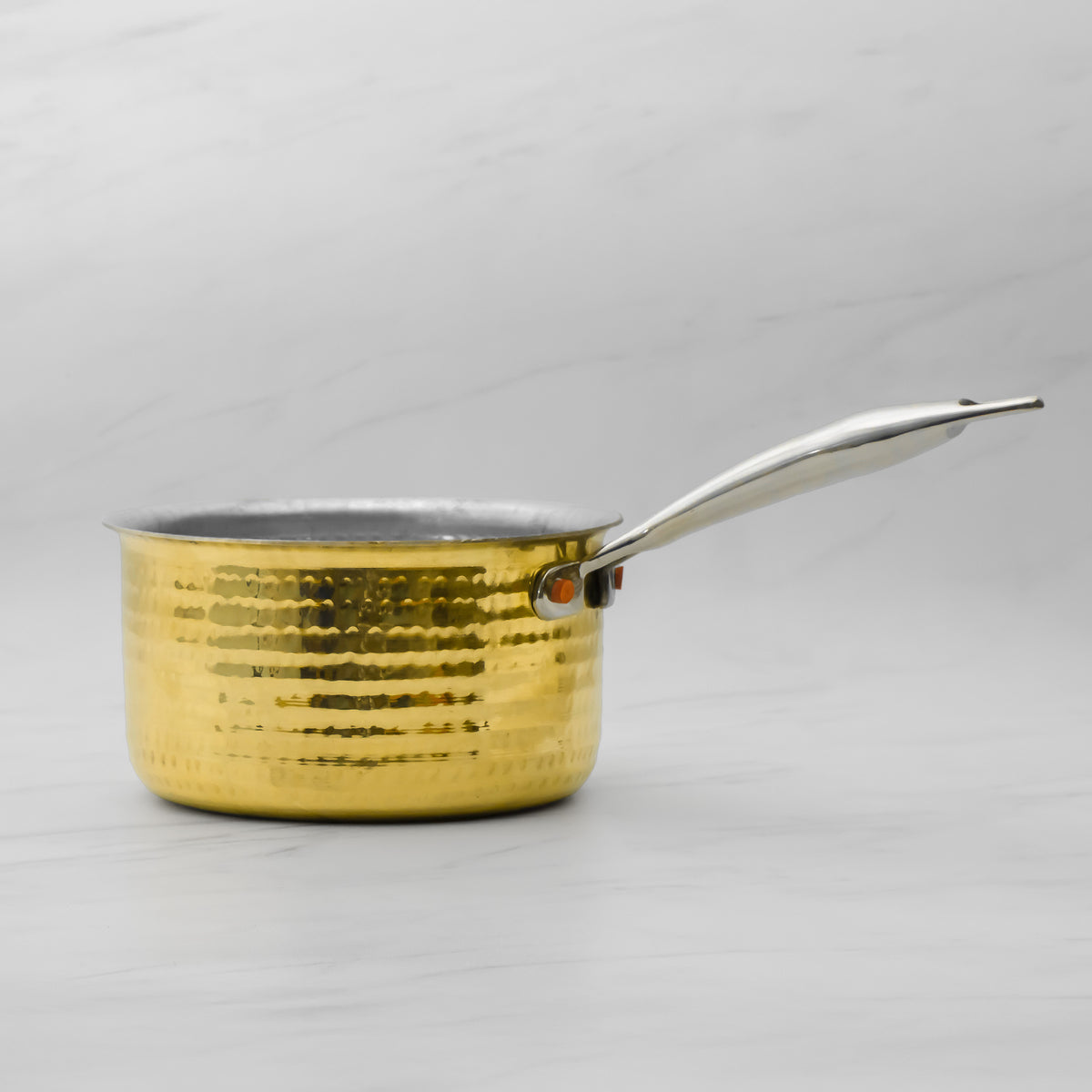 Pure Brass Sauce Pan With Resistant Handle for Cooking – Tin Coated (Kalai) – Handcrafted Hammered & Traditional Design