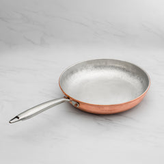Pure Copper Saute Pan with Heat Resistant Handle for Cooking – Tin Coated (Kalai) – Handcrafted Hammered & Traditional Design