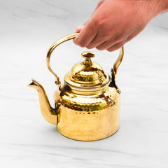 Brass Tea Kettle | Brass Kettle with Tin Lining | Handcrafted hammered & Traditional Design