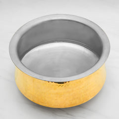 Pure Brass Lagan Handi with Lid | Handcrafted Traditional Cooking Pot | Brass Lagan for Dum Biryani, Festive Cooking & Serving