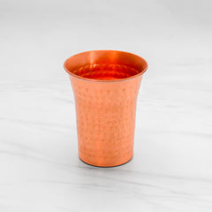 Pure Copper Waterfall Glass with Hammered Finish - Lacquered for Shine & Protection