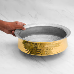 Pure Brass Lagan for Cooking – Tin Coated (Kalai) – Handcrafted Hammered & Traditional Design