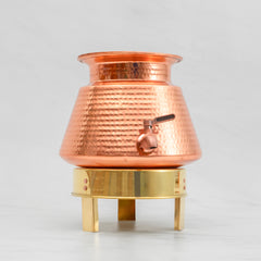 Pure Copper Jalsagar Pot Water Dispenser with Brass Stand