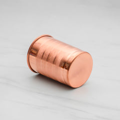 Pure Copper Silver Touch Water Glass with Luxury Design, Drinking Serving Water, Yoga Ayurveda | Handcrafted Lined Hammering Glass