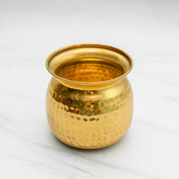 Pure Brass Cashew Lota with Hammered Finish – Lacquer Coated for Long Life