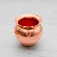 Pure Copper Pooja Thali Set - 5 Items | Pooja Thali Set with 1 Plate, 1 Kalash, 1 Fullpatra, 1 Pali, and 1 Niranjan