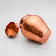 Pure Copper Kiwi Jar Vintage | Copper Pot for Water, Chocolates, Dry Fruits | Vintage - Hammered