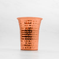 Pure Copper Waterfall Glass with Hammered Finish - Lacquered for Shine & Protection