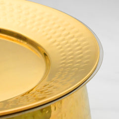 Pure Brass Lagan Handi with Lid | Handcrafted Traditional Cooking Pot | Brass Lagan for Dum Biryani, Festive Cooking & Serving