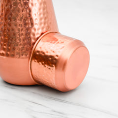 Pure Copper Monarch Water Jar 1200ml | Hammered Copper Jar with Lid | 260gm | Leak-Proof Ayurvedic Jar