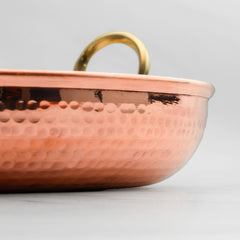 Pure Copper Fry Pan for Cooking – Tin Coated (Kalai) – Handcrafted Hammered & Traditional Design