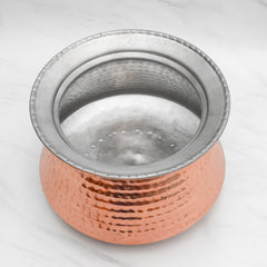 Pure Copper Handi With Lid for Cooking – Tin Coated (Kalai) – Handcrafted Hammered & Traditional Design