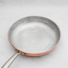 Pure Copper Saute Pan with Heat Resistant Handle for Cooking – Tin Coated (Kalai) – Handcrafted Hammered & Traditional Design