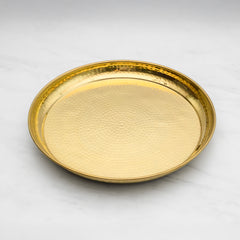 Brass Thali Dinner Set | 6 Pieces Brass Thali Set, 1 Plate (Thali), 2 Bowls, 1 Sweet Dish, 1 Glass, 1 Spoon | 13 Inches Thali