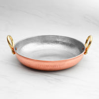 Pure Copper Fry Pan for Cooking – Tin Coated (Kalai) – Handcrafted Hammered & Traditional Design