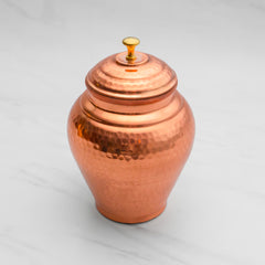 Pure Copper Kiwi Jar Vintage | Copper Pot for Water, Chocolates, Dry Fruits | Vintage - Hammered