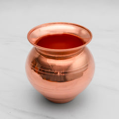 Pure Copper Mangal Kalash - Strong & Heavy - Harmless & Lead-Free - Leak Proof - Provides Many Health Benefits