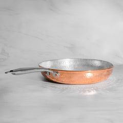 Pure Copper Saute Pan with Heat Resistant Handle for Cooking – Tin Coated (Kalai) – Handcrafted Hammered & Traditional Design