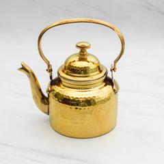Brass Tea Kettle | Brass Kettle with Tin Lining | Handcrafted hammered & Traditional Design
