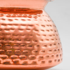 Pure Copper Walnut Lota with Hammered Finish With Lid – Lacquer Coated for Long Life