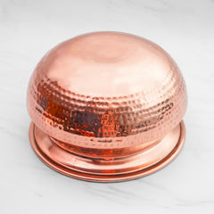 Pure Copper Round Handi With Lid for Cooking – Tin Coated (Kalai) – Handcrafted Hammered & Traditional Design