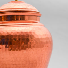 Pure Copper Kiwi Jar Vintage | Copper Pot for Water, Chocolates, Dry Fruits | Vintage - Hammered