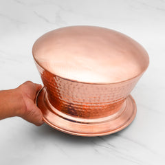 Pure Copper Handi With Lid for Cooking – Tin Coated (Kalai) – Handcrafted Hammered & Traditional Design