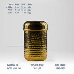 Brass Dabba for Storage | Pure Brass Jar/Container | Multipurpose Dabba (Small)