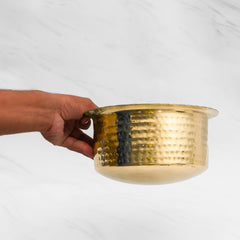 Pure Brass Patila for Cooking – Tin Coated (Kalai) – Handcrafted Hammered & Traditional Design