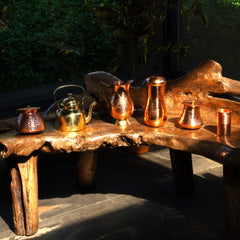 Pure Copper Vintage Hammered Glass - Lacquered for Shine & Protection - Traditional Look