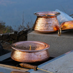 Pure Copper Lagan for Cooking – Tin Coated (Kalai) – Handcrafted Hammered & Traditional Design