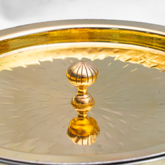 Healthsmith Pure Brass Flat Hammered Lagan with Lid & Handle
