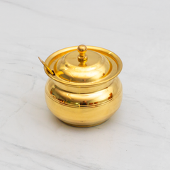 Healthsmith Pure Brass Ghee Pot with Spoon – 400ml