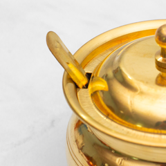 Healthsmith Pure Brass Ghee Pot with Spoon – 400ml