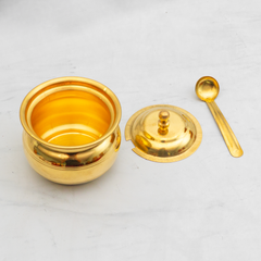 Healthsmith Pure Brass Ghee Pot with Spoon – 400ml