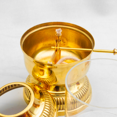 Healthsmith Pure Brass Akhand Jyoti Diya with Glass Cover & Adjustable Bati Knob | Windproof & Long-Lasting Diya | Akhand Deepak for Festivals, Daily Prayer & Home Décor