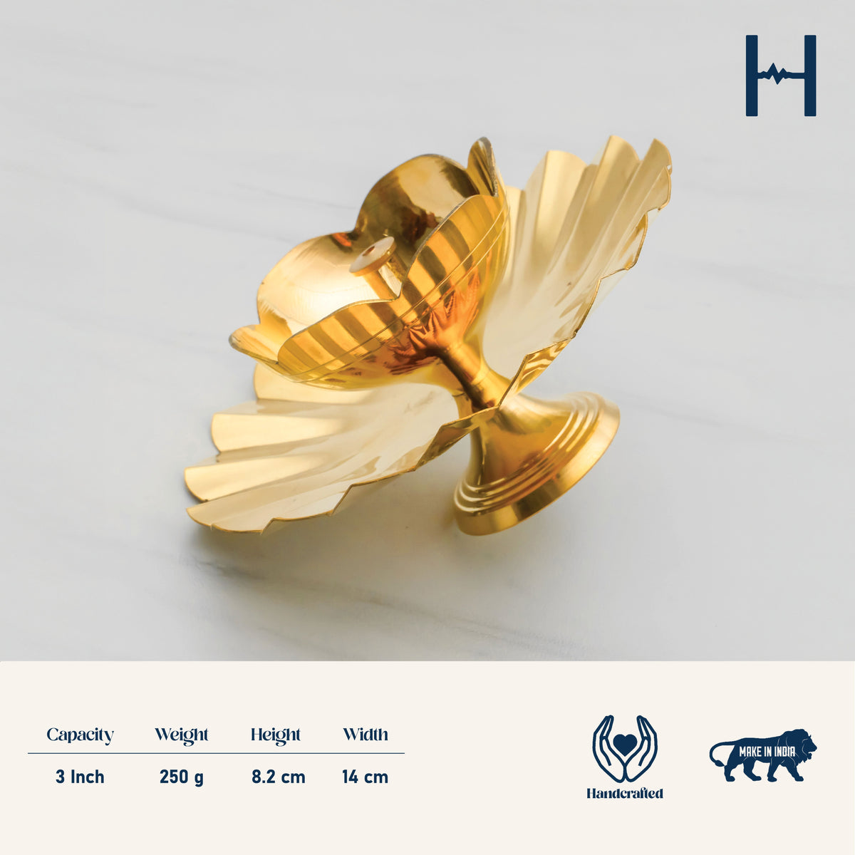Pure Brass Blooming Brass Diya | Diya for Puja | Pure Brass Diya | Decorative Blooming Diya