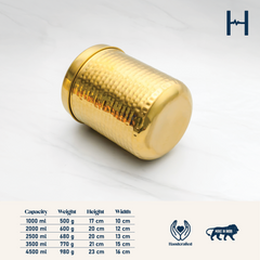 Brass Dabba for Storage | Pure Brass Jar/Container | Multipurpose Dabba (Medium)