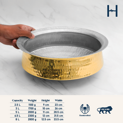 Pure Brass Lagan for Cooking – Tin Coated (Kalai) – Handcrafted Hammered & Traditional Design