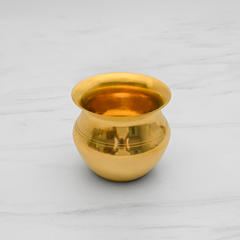 Pure Brass Pooja Thali Set of 10 | Set of 1 Thali, 1 Ghanti, 1 Pooja Aarti, 1 Pali, 2 Wati, 1 Kalash, 1 Chaumukha, 1 Incense Burner, and 1 Kapoor Aarti