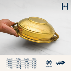 Pure Brass Urli | Vintage Decorative Bowl for Home Decor | Hammered Finish