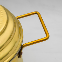 Pure Brass Idli Cooker Hammered Finish with Whistle Indicator & Brass Lid | Traditional 4 Plate 16 Idlis Steamer | Durable & Hygienic Brass Idly Maker