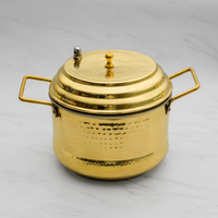 Pure Brass Idli Cooker Hammered Finish with Whistle Indicator & Brass Lid | Traditional 4 Plate 16 Idlis Steamer | Durable & Hygienic Brass Idly Maker