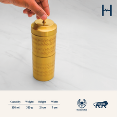 Pure Brass Filter Coffee Maker, South Indian Filter Coffee Maker, Coffee Decoction Maker, Coffee Brewer - Traditionally Handcrafted Kumbakonam Style